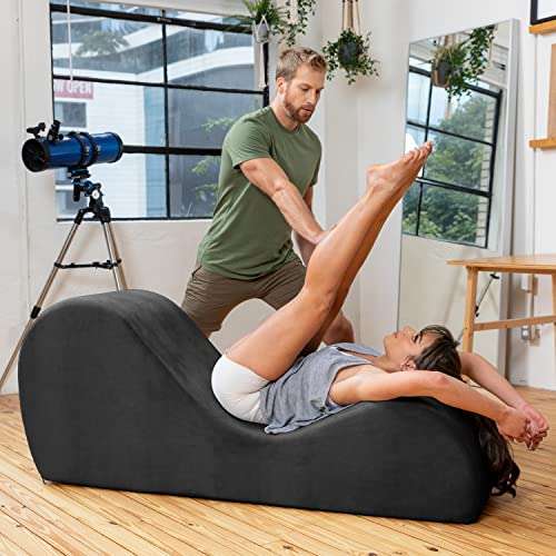 Black Tantric Yoga Ergonomic Lounger  Sculpted for Intimacy, Comfort & Relaxation