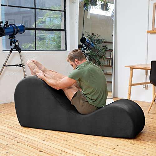 Black Tantric Yoga Ergonomic Lounger  Sculpted for Intimacy, Comfort & Relaxation