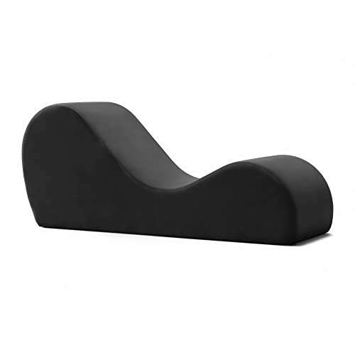 Black Tantric Yoga Ergonomic Lounger  Sculpted for Intimacy, Comfort & Relaxation