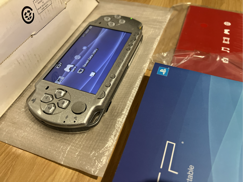 Sony PSP 2004 Slim & Lite  Ice Silver  Complete in Box + 50 Games