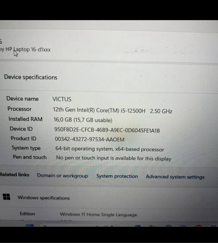 HP Victus 15 - Core i5 12500H 12th gen RTX 3050  512GB SSD  15.6  144HZ