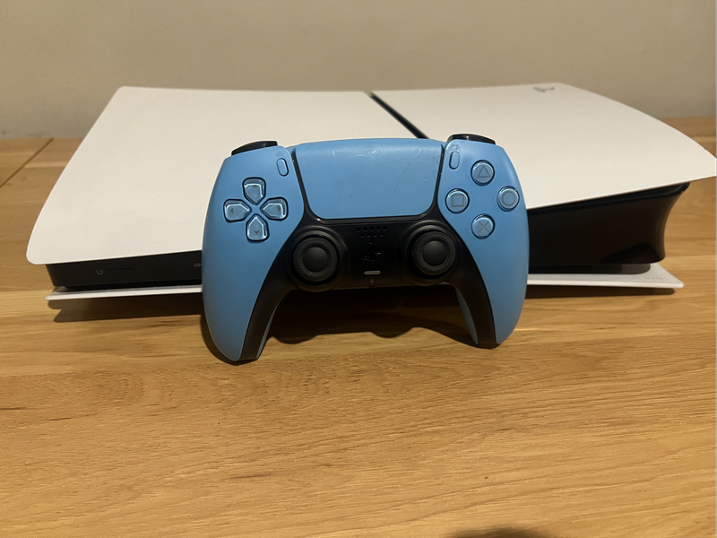 PS5 Slim Digital Edition  With Blue DualSense Controller