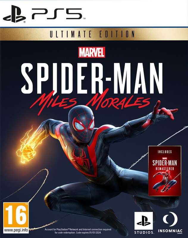 Spider-Man: Miles Morales  Ultimate Edition (PS5) includes spider man remastered new