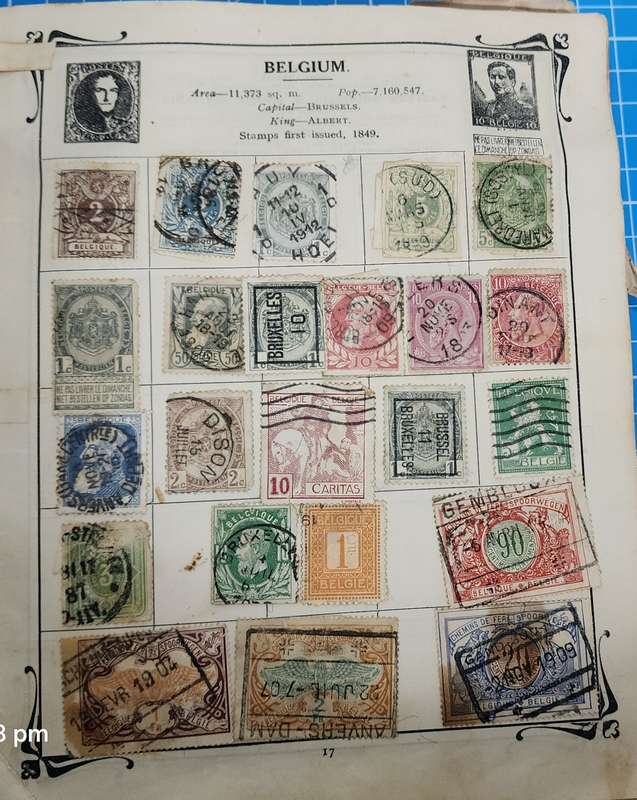 Stanley Gibbons Early 1900's Stock Book (Old & Well Used) with World Hinged - Unchecked
