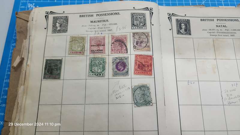 Stanley Gibbons Early 1900's Stock Book (Old & Well Used) with World Hinged - Unchecked