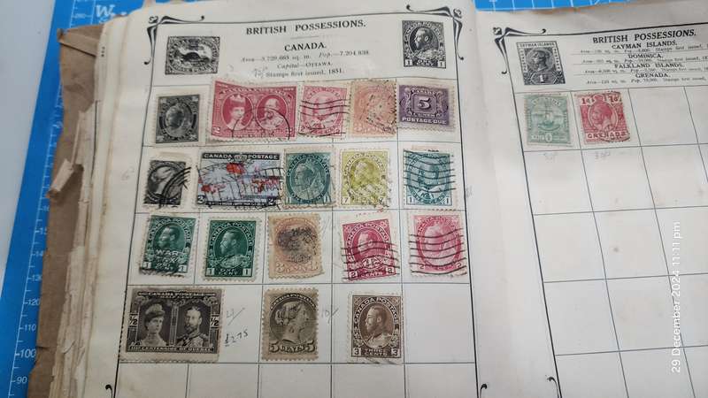 Stanley Gibbons Early 1900's Stock Book (Old & Well Used) with World Hinged - Unchecked