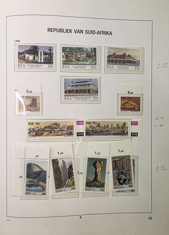 Davo Stamp Album: RSA 1910-1987 (Pre-printed for Hinges) - Album still good with some sets.
