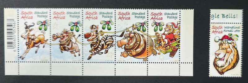 RSA 2006: Christmas - Jingle Bells - UMM Setenant Sheet+King Lionas: SACC 1801-1806