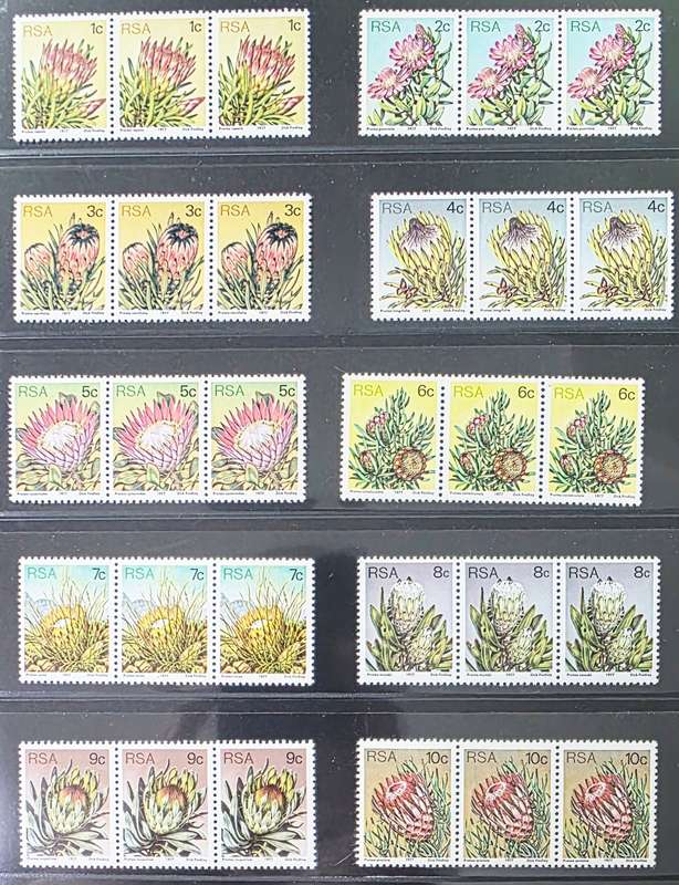 RSA 1977: 3rd Definitive Issue: Full Set in pairs of Threes - UMM: SACC418-438 ** Nice**
