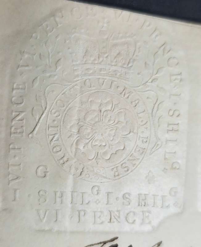 Britain 1787: Old Hand-written Contract (Original) with Embossed Stamps **Very Rare!** - See Scans