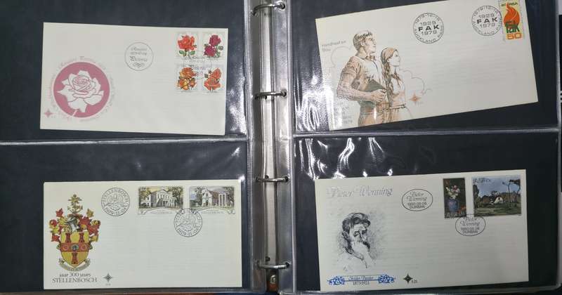 Ideal Stamp Album: FDC Album with 27 Pages with 120 RSA FDCs: 1977-91 - Very Nice!