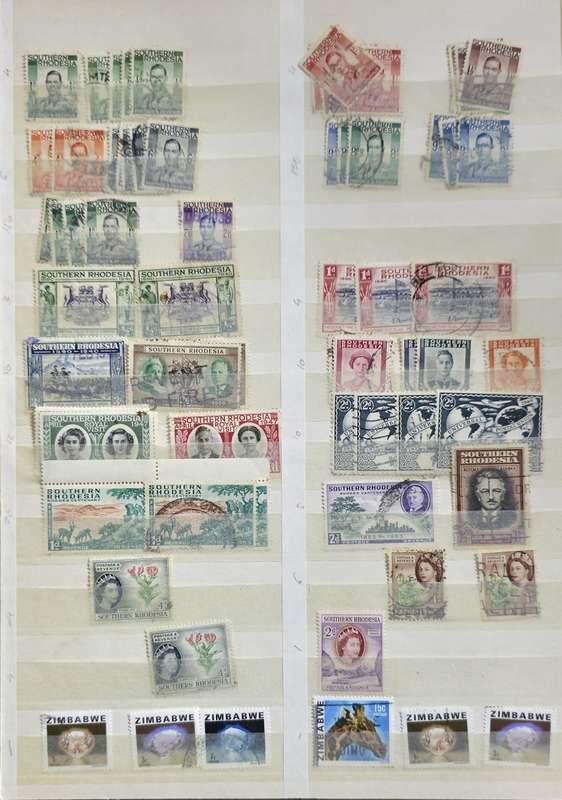 KeK Stock Book: 8 Page/ !6 Sides White with Rhodesia/ Zimbabwe Used Sets - High CV!