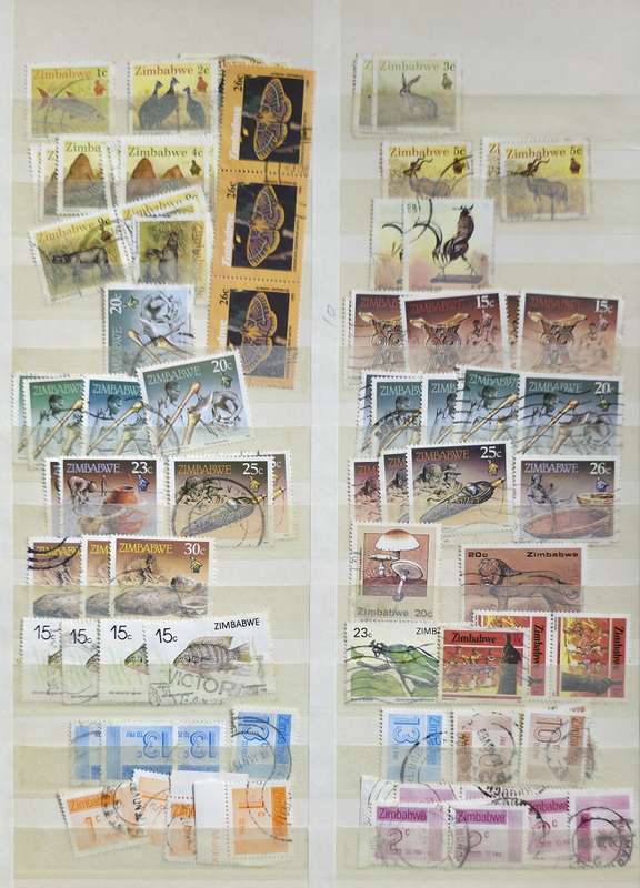 KeK Stock Book: 8 Page/ !6 Sides White with Rhodesia/ Zimbabwe Used Sets - High CV!