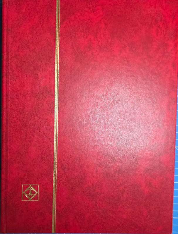 Lighthouse Stock Book: 16 Black Page/ 32 Sides Empty Used but Good with 9 Strips per page.