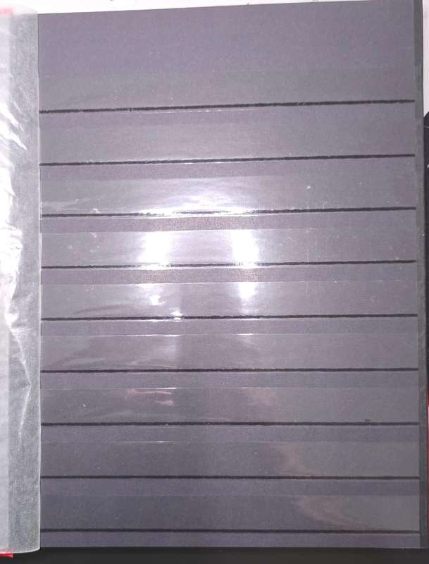 Lighthouse Stock Book: 16 Black Page/ 32 Sides Empty Used but Good with 9 Strips per page.