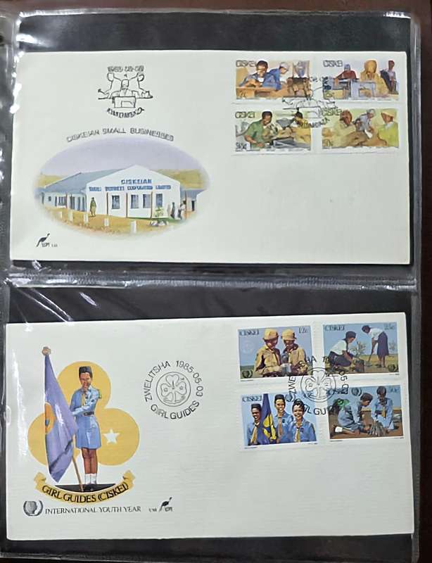FDC Stock File: 80 Homelands covers in 20 pages