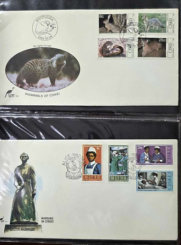 FDC Stock File: 80 Homelands covers in 20 pages