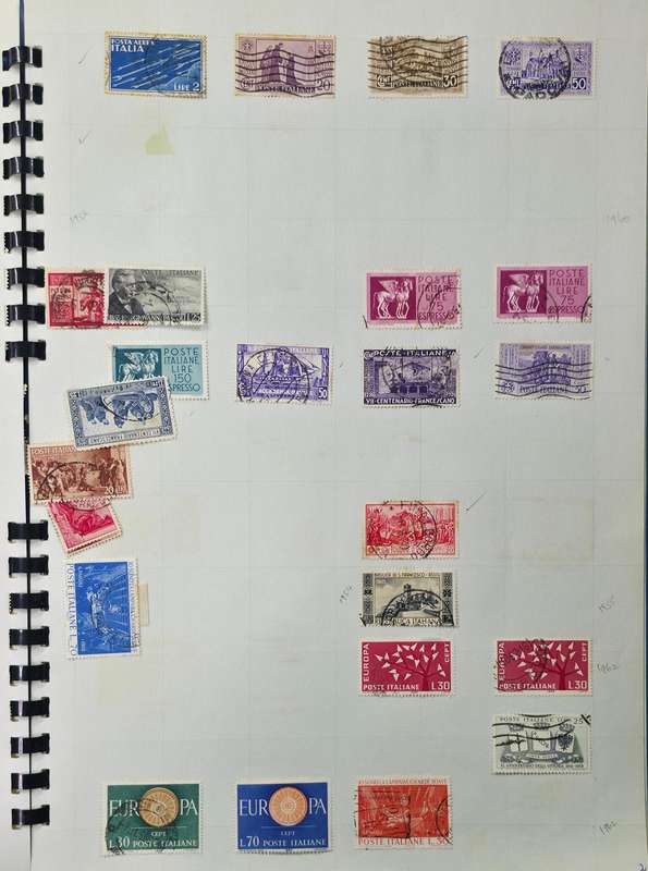 Blue Scrap Book with Hinged World Stamps - Nice Starter with Finds Possible