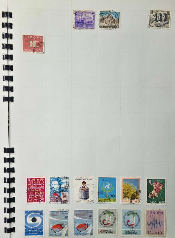 Blue Scrap Book with Hinged World Stamps - Nice Starter with Finds Possible