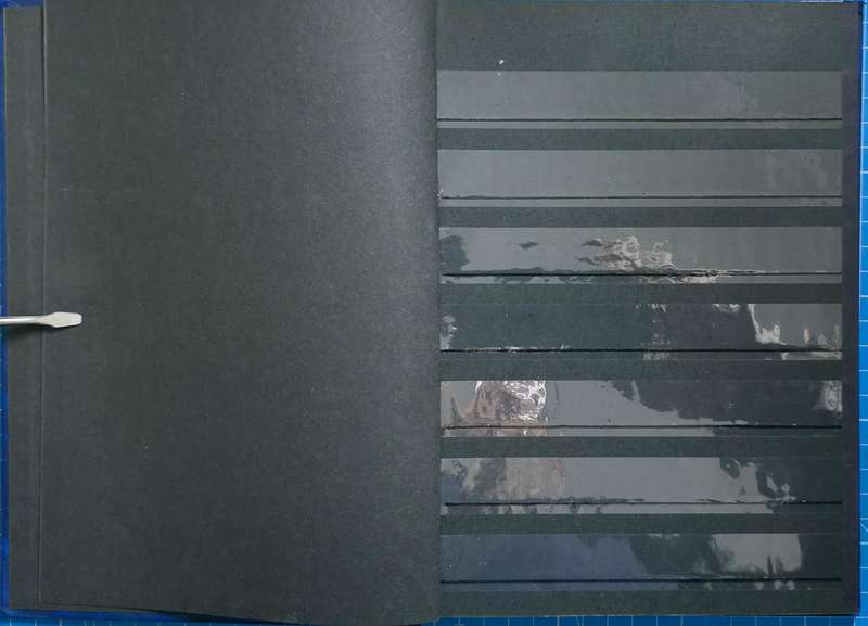 Medium Stock Book: Empty 8 page Black with 7 Strips (Used but as new)