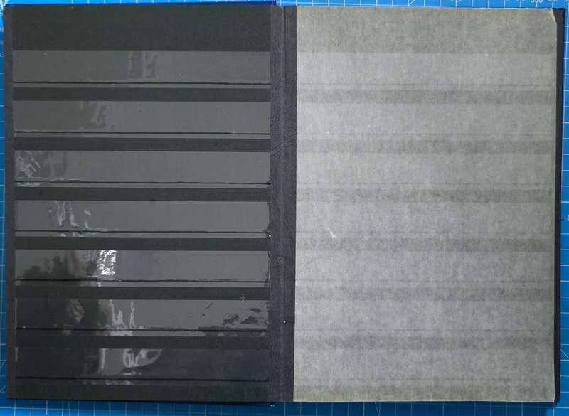 Medium Stock Book: Empty 8 page Black with 7 Strips (Used but as new)