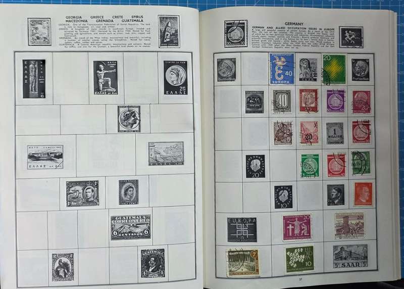 Stock Books: 3 x Schoolboy Albums - Hinged with some used Stock: Nice Starter Pack (As Scanned)