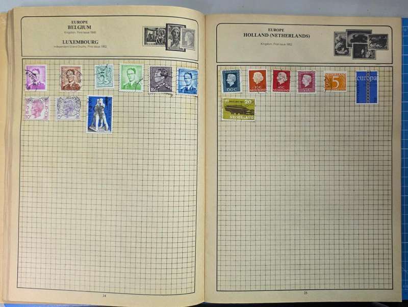 Stock Books: 3 x Schoolboy Albums - Hinged with some used Stock: Nice Starter Pack (As Scanned)