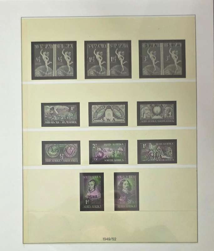 Stamp Album: Union and RSA - Unsorted Pages (Hinge-less) - Mostly Empty with some Mint/ Used Sets.