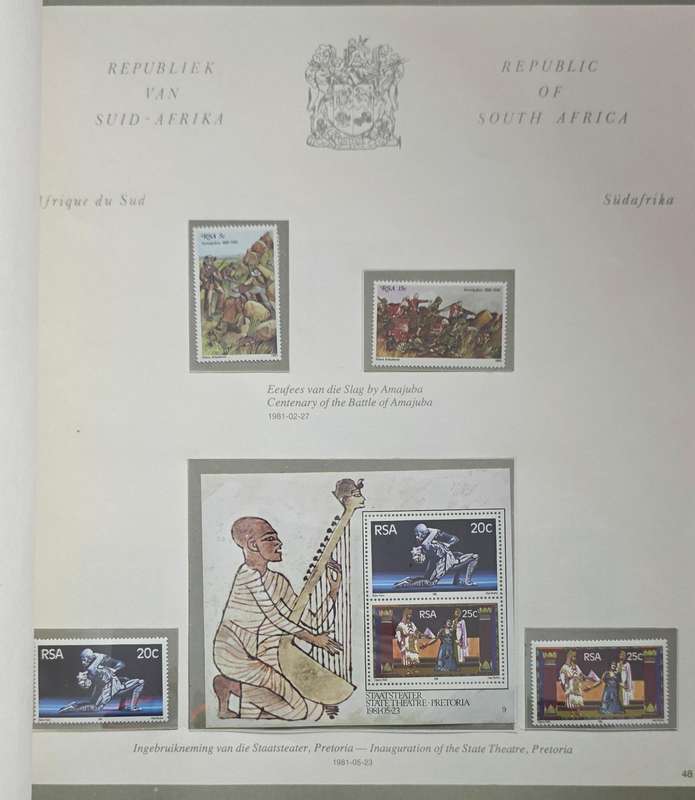Stamp Album: Union and RSA - Unsorted Pages (Hinge-less) - Mostly Empty with some Mint/ Used Sets.