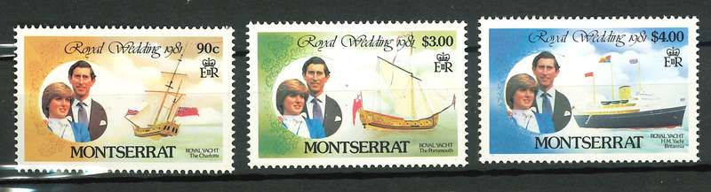 Montserrat 1981: Royal Wedding - UMM: SG 510/512/514