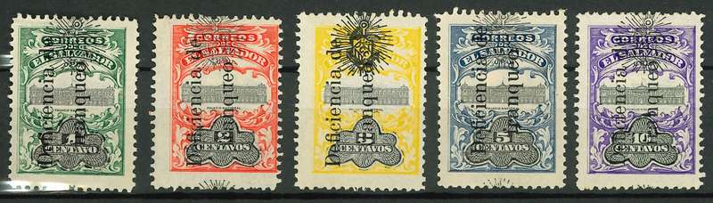 El Salvador 1922-1915: National Palace with Scarce Overprint " Deficiencia de Franqueo" - MM