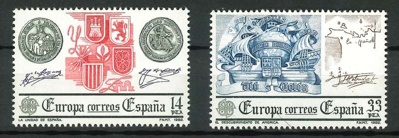 Spain 1982: EUROPA Stamps - Historic Events - UMM: SG 2680-81