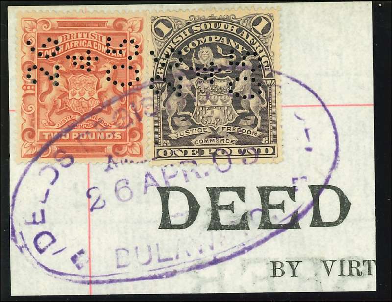 BSAC 1897 Two Pounds (SACC 66) and 1901 £1 (SACC 84) - Fiscally Used on Piece