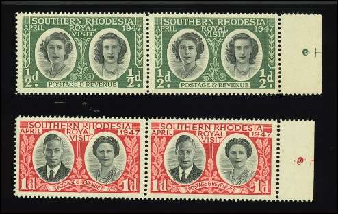 Southern Rhodesia - 1947 Royal Visit - Sets of Two UMM (SACC 64 & 65): See Scans