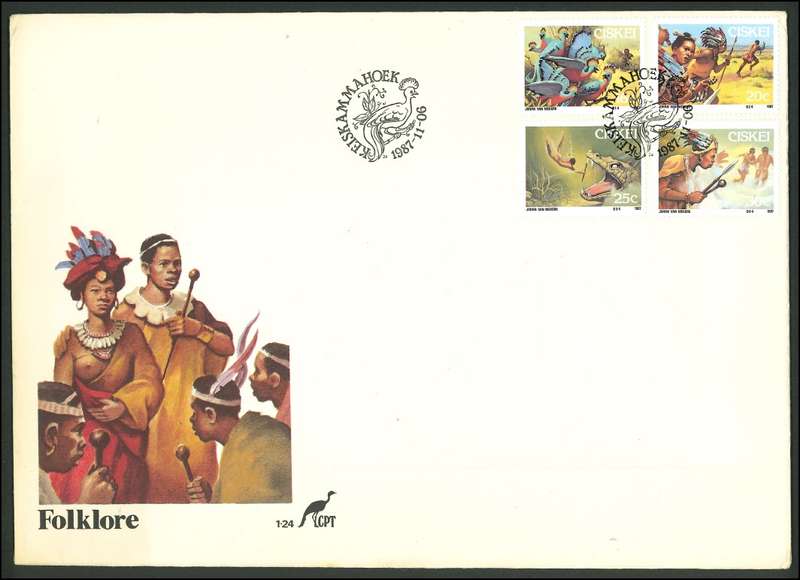 Ciskei - 1987 Folklore Sikulume FDC with 15 page booklet (see scans): SACC 123-126