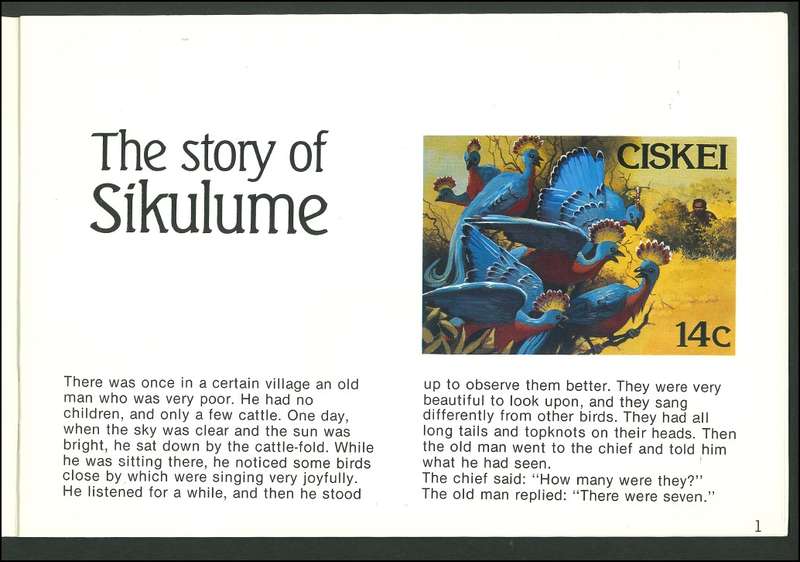 Ciskei - 1987 Folklore Sikulume FDC with 15 page booklet (see scans): SACC 123-126