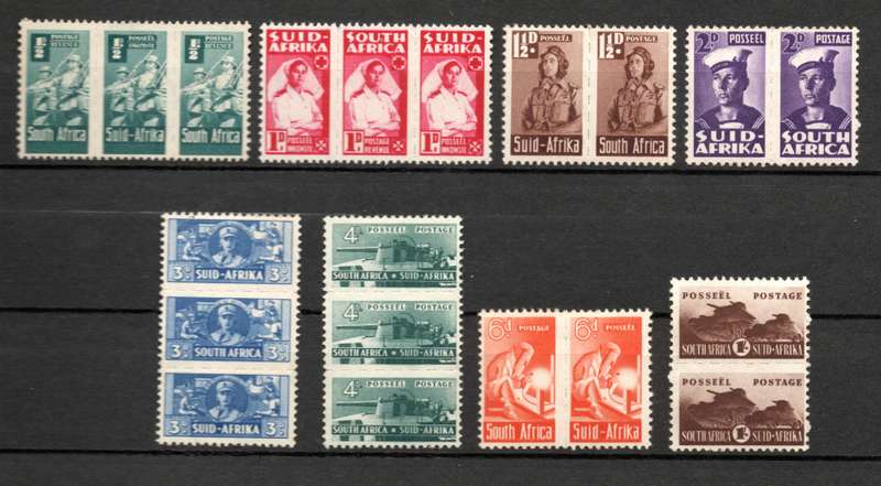 Union of South Africa 1942-1944: War Effort Reduced Sizes UMM: SACC 95-102 **Fresh Set**