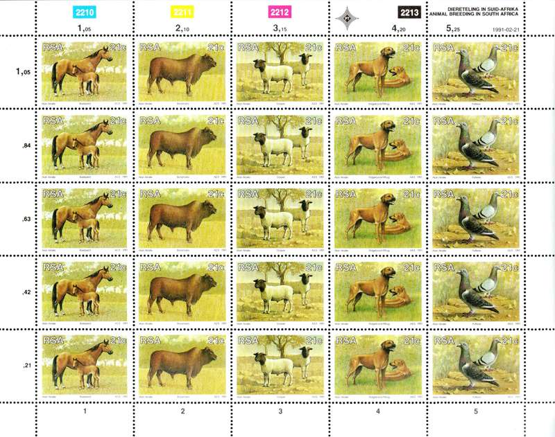 RSA 1991: Animal Breeding in SA - Fresh Full Sheet UMM - SACC 741-754