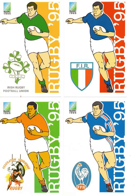 RSA 1995: Set of 16 RWC Postcards with all Participating Teams