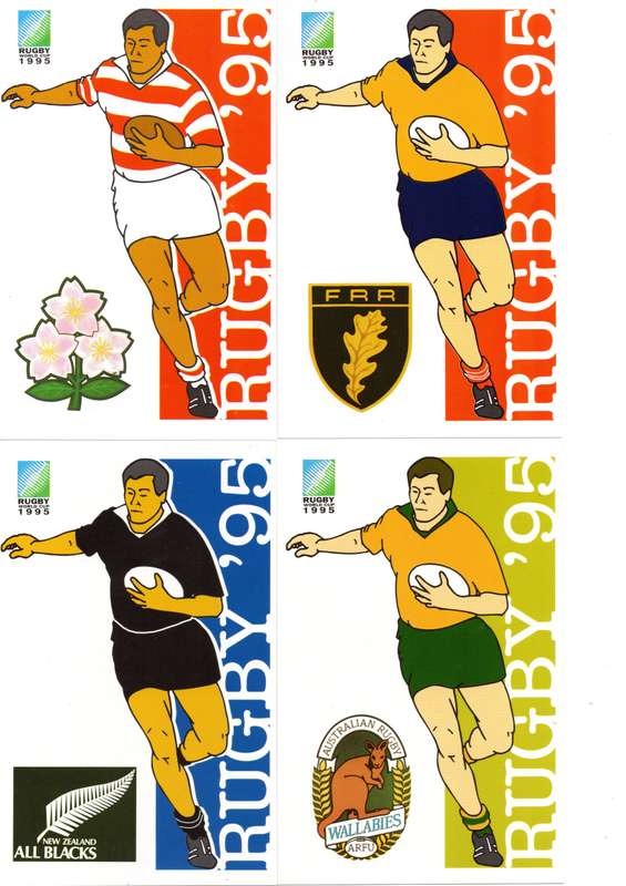 RSA 1995: Set of 16 RWC Postcards with all Participating Teams