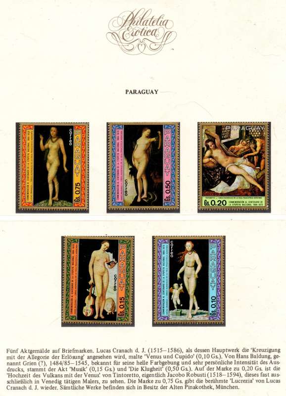 Paraguay 1970: Paintings in the Old Pinakothek, Minich: UMM Set - Nice Thematic Item