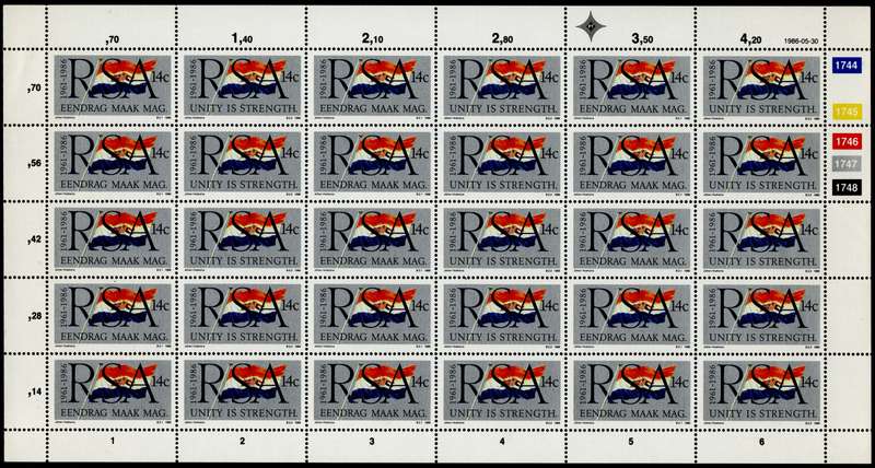 RSA 1986: 25th Anniversary Issue - Fresh Full Sheet UMM - SACC 605-606