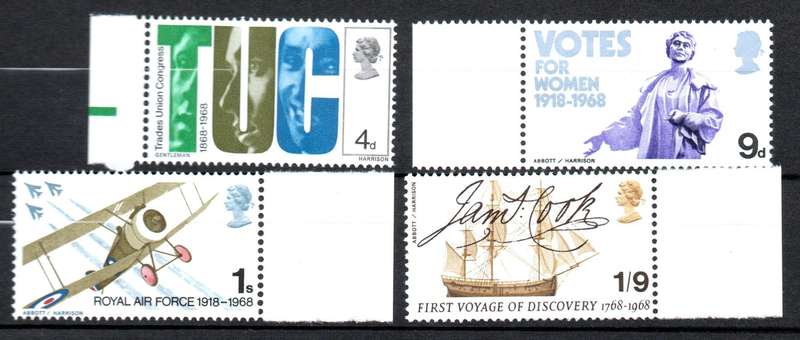 Britain 1968: Anniversaries - Fresh UMM Set: SG 767-770