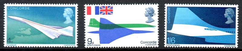 Britain 1969: First Flight of Prototype "Concorde" - Fresh UMM Set: MC 504-506