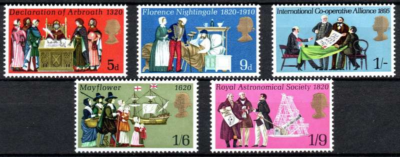 Britain 1970: Anniversaries - Fresh UMM Set: SG 819-823