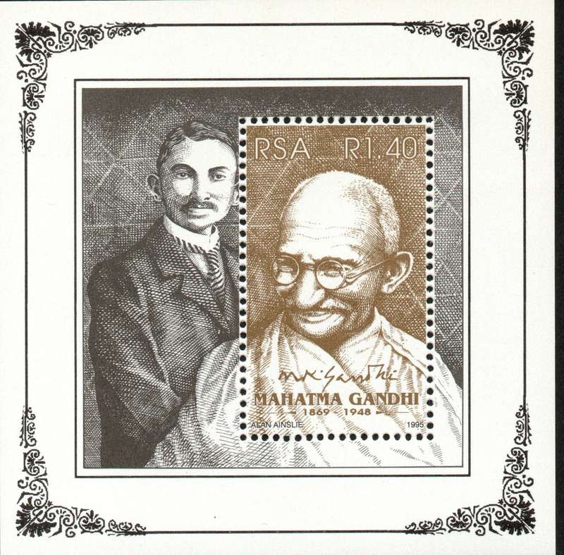 RSA 1995: Gandhi Mini Sheet with Extra India Sheet Added (Rare) - UMM: SACC 918