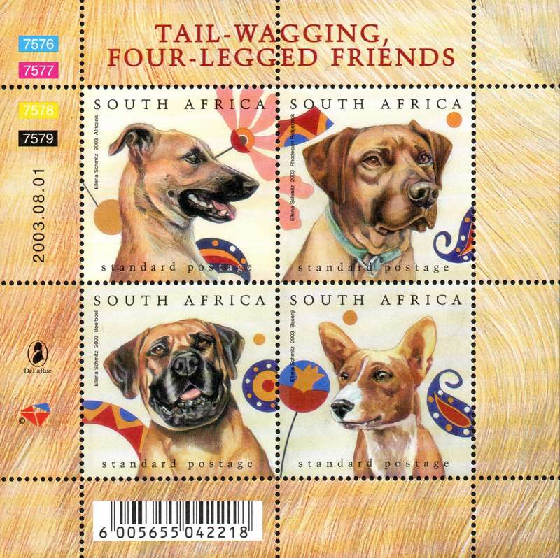 RSA 2003: Junass Stamp Expo on Dogs - UMM M/S: SACC 1550