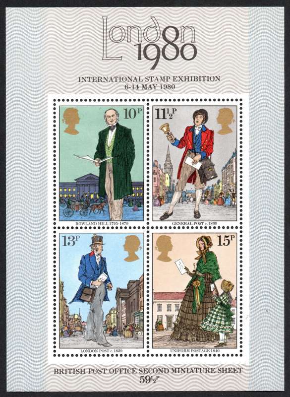 Britain 1979: The 100th Anniversary of the Death of Sir Rowland Hill - Fresh UMM M/S: SG 1095-98