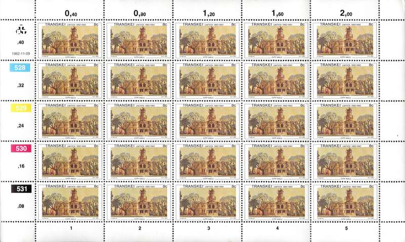 Transkei 1982: Centenary of Umtata Municipality - UMM Set of Full Sheets: SACC 112-115