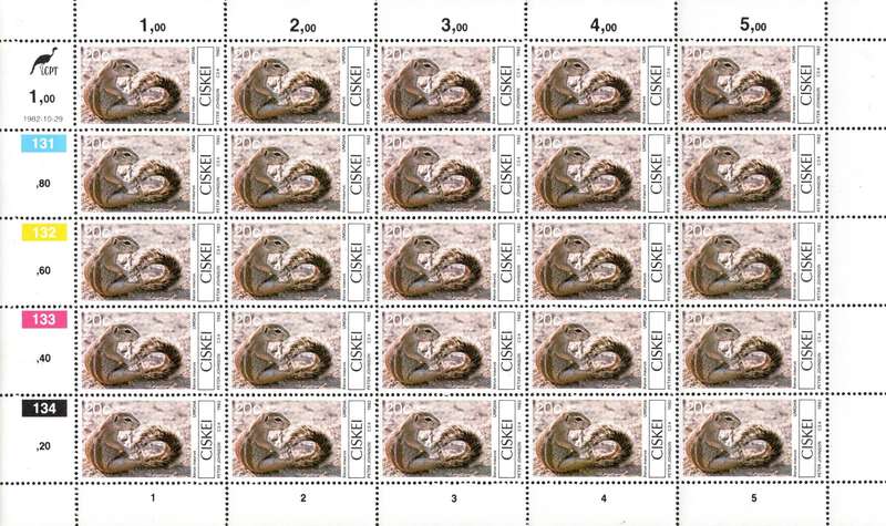 Ciskei 1982: Small Mammals - UMM Set of Full Sheets: SACC 30-33